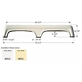 Icon Fender Skirt Universal Replacement To Fit By Dimension 70-1/4 Inch 14-1/8 Inch Colonial White 00411