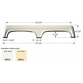 Icon Fender Skirt Universal Replacement To Fit By Dimension 70-1/4 Inch 14-1/8 Inch Colonial White 00411