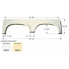 Icon Fender Skirt Universal Replacement To Fit By Dimension 67-1/4 Inch 18-3/4 Inch  White 00414