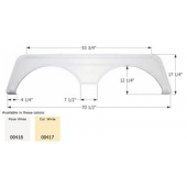 Icon Fender Skirt Universal Replacement To Fit By Dimension 70-1/2 Inch 17-1/4 Inch Colonial White 00417