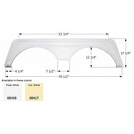 Icon Fender Skirt Universal Replacement To Fit By Dimension 70-1/2 Inch 17-1/4 Inch Colonial White 00417