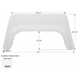 Icon Fender Skirt Universal Replacement To Fit By Dimension 40 Inch 20-1/8 Inch  White 00526