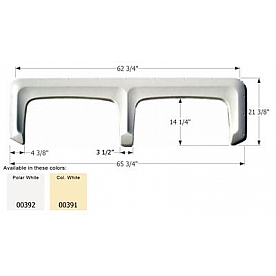 Icon Fender Skirt Universal Replacement To Fit By Dimension 65-3/4 Inch 21-3/8 Inch Colonial White 00391