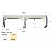 Icon Fender Skirt Universal Replacement To Fit By Dimension 65-3/4 Inch 21-3/8 Inch  White 00392