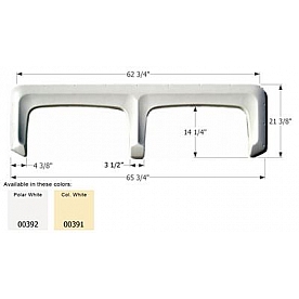 Icon Fender Skirt Universal Replacement To Fit By Dimension 65-3/4 Inch 21-3/8 Inch  White 00392