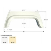 Icon Fender Skirt Universal Replacement To Fit By Dimension 40 Inch 19-5/8 Inch  White 00394