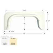 Icon Fender Skirt Universal Replacement To Fit By Dimension 43 Inch 20-1/8 Inch  White 00396