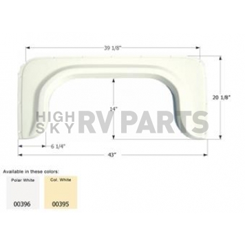 Icon Fender Skirt Universal Replacement To Fit By Dimension 43 Inch 20-1/8 Inch  White 00396