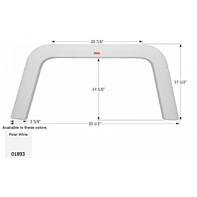Icon Fender Skirt For Four Winds s 38-1/2 Inch 17-1/2 Inch  White 01893
