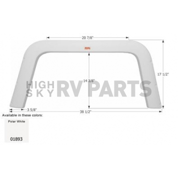 Icon Fender Skirt For Four Winds s 38-1/2 Inch 17-1/2 Inch  White 01893