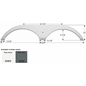 Icon Fender Skirt For Pilgrim  Open Road/ International 70-1/4 Inch 15 Inch  White 01833