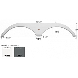 Icon Fender Skirt For Pilgrim  Open Road/ International 70-1/4 Inch 15 Inch Dark Gray 01834