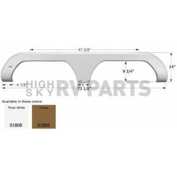Icon Fender Skirt For Travel Supreme  River Canyon 73-1/8 Inch 14 Inch Taupe 01809