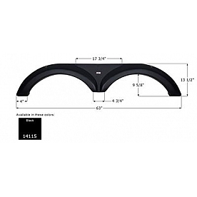 Icon Fender Skirt  63 Inch 13-1/2 Inch Black 14115