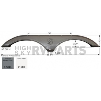 Icon Fender Skirt For Evergreen RV s 65-3/4 Inch 9 Inch  White 14118