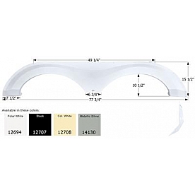 Icon Fender Skirt For Evergreen RV  Bay Hill/ Forest River And Viper 77-3/4 Inch 15-1/2 Inch Metallic Silver 14130