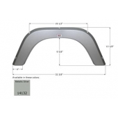 Icon Fender Skirt  32-3/8 Inch 13-1/8 Inch Metallic Silver 14132