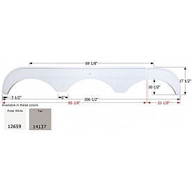 Icon Fender Skirt For Sunnybrook s 106-1/2 Inch 17-1/2 Inch Tan 14137