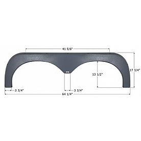 Icon Fender Skirt For Okanagan  Eclipse 64-1/4 Inch 17-3/4 Inch Magnet Gray 14138
