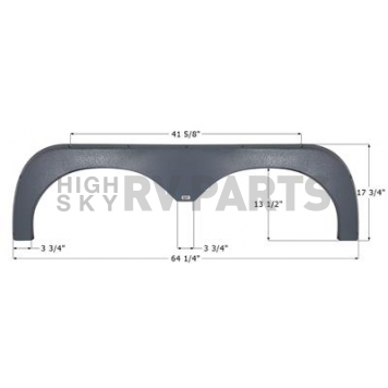Icon Fender Skirt For Okanagan  Eclipse 64-1/4 Inch 17-3/4 Inch Magnet Gray 14138
