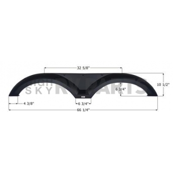 Icon Fender Skirt For Keystone  Sprinter 66-1/4 Inch 10-1/2 Inch Black 14139