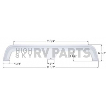 Icon Fender Skirt For Holiday Rambler  Alumascape 71-1/2 Inch 12-1/2 Inch  White 14141