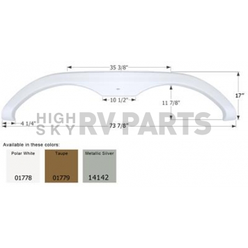 Icon Fender Skirt For Holiday Rambler  Presidential 73-7/8 Inch 17 Inch Metallic Silver 14142