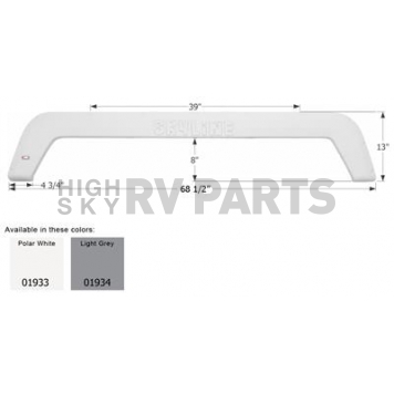 Icon Fender Skirt For Layton  Skyline 68-1/2 Inch 13 Inch Light Gray 01934