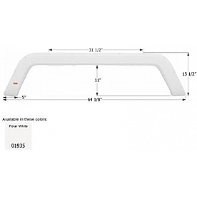Icon Fender Skirt For R-Vision s 64-1/8 Inch 15-1/2 Inch  White 01935