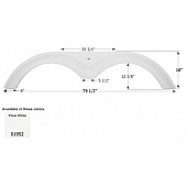 Icon Fender Skirt For King of the Road s 79-1/2 Inch 18 Inch  White 01952