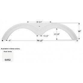 Icon Fender Skirt For King of the Road s 79-1/2 Inch 18 Inch  White 01952