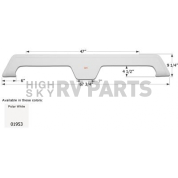 Icon Fender Skirt For Kustum Koach s 67-3/4 Inch 9-1/4 Inch  White 01953