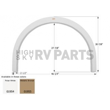 Icon Fender Skirt For Fleetwood  Bounder Class A Motorhomes 46-1/4 Inch 30-7/8 Inch  White 01954