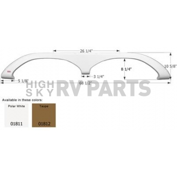 Icon Fender Skirt For Fleetwood  Prowler 68-1/2 Inch 10-5/8 Inch  White 01811