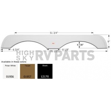 Icon Fender Skirt For Gulfstream  Gulf Breeze 70-1/2 Inch 9 Inch  White 01956