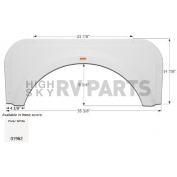 Icon Fender Skirt For Vanguard  Security 35-3/8 Inch 14-7/8 Inch  White 01962