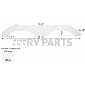 Icon Fender Skirt For Sun Valley  Bridgeport 77-1/2 Inch 11-1/2 Inch  White 01966