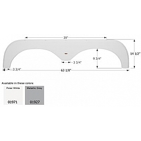 Icon Fender Skirt For Okanagan s 63-1/8 Inch 14-1/2 Inch  White 01971