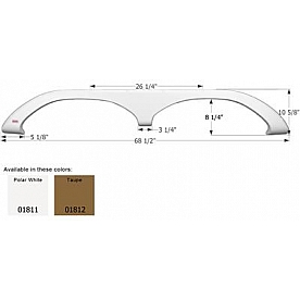 Icon Fender Skirt For Fleetwood  Prowler 68-1/2 Inch 10-5/8 Inch Taupe 01812
