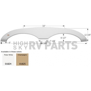 Icon Fender Skirt For Sunline  Solaris 68-3/4 Inch 12-3/8 Inch Champagne 01825
