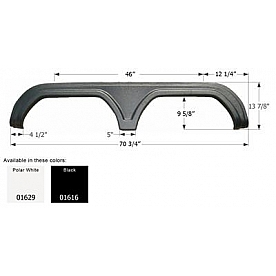 Icon Fender Skirt for Gulfstream Ameri-lite/ Conquest/ Emerald Bay/ Firefly/ G-Force 70-3/4 Inch 13-7/8 Inch  White 01629