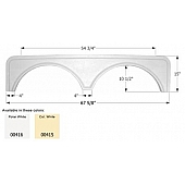Icon Fender Skirt Universal Replacement To Fit By Dimension 67-5/8 Inch 15 Inch Colonial White 00415