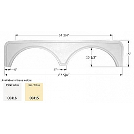 Icon Fender Skirt Universal Replacement To Fit By Dimension 67-5/8 Inch 15 Inch Colonial White 00415