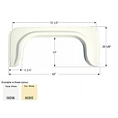 Icon Fender Skirt Universal Replacement To Fit By Dimension 43 Inch 20-1/8 Inch Colonial White 00395