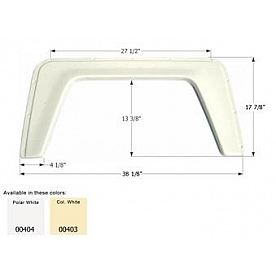 Icon Fender Skirt Universal Replacement To Fit By Dimension 38-1/8 Inch 17-7/8 Inch  White 00404