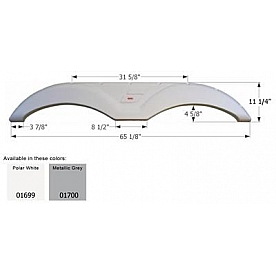 Icon Fender Skirt For Starcraft  Aruba 65-1/8 Inch 11-1/4 Inch  White 01699
