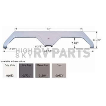 Icon Fender Skirt For Glendale  Titanium 69-3/8 Inch 13-7/8 Inch Slate Gray 01701