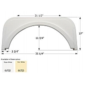 Icon Fender Skirt For Kit  Companion 37-1/8 Inch 16-3/4 Inch Colonial White 01723