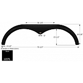 Icon Fender Skirt Pace America Custom Built Trailers 73-1/2 Inch 19-5/8 Inch Black 12271