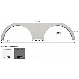 Icon Fender Skirt For Keystone  Hobbi 78 Inch 17-5/8 Inch  White 01734